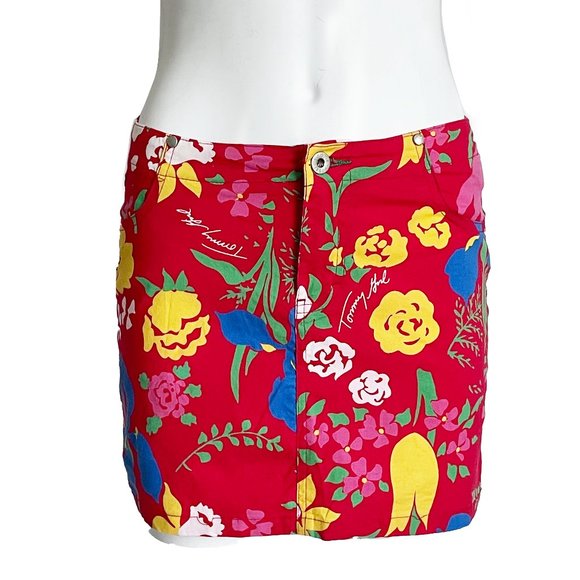 Tommy Hilfiger Mini Skirt Aloha Bold Floral Print - Picture 1 of 7